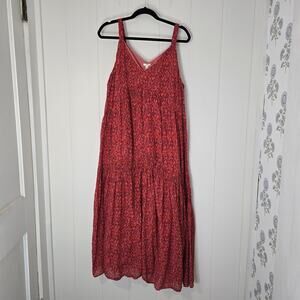 Joie Bondi Tea Rose Tiered Cotton Maxi Dress Cotton Sundress Size Medium